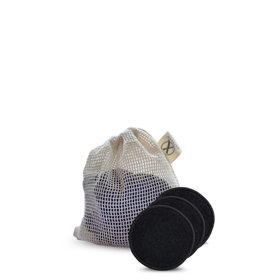 Bamboo Cleansing Pads | Wellness Compleet Almelo | Bamboo Cleansing Pads herbruikbare wattenschijfjes zwart in een waszak !
